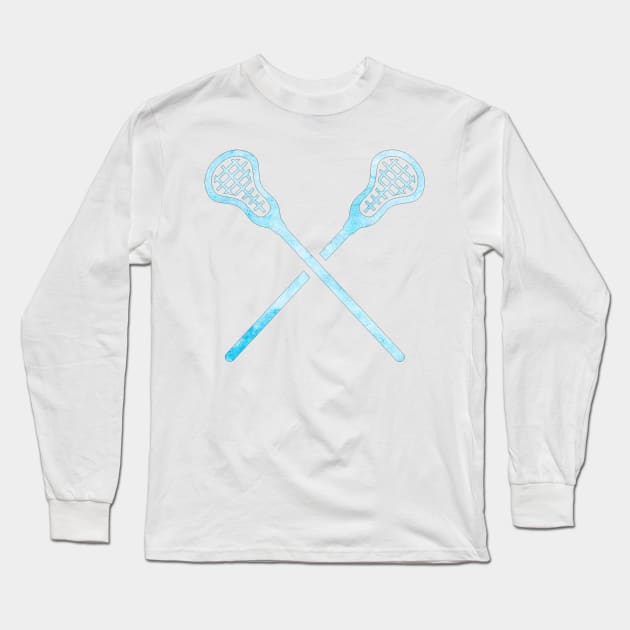 Lacrosse Stick Light Blue Long Sleeve T-Shirt by hcohen2000